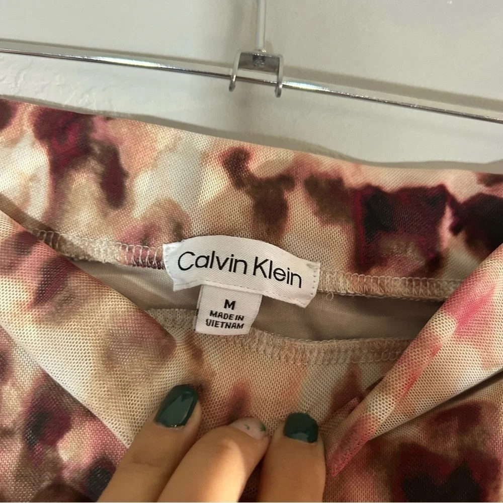 Calvin Klein Midi Skirt Side Gather Drawstring Cinch